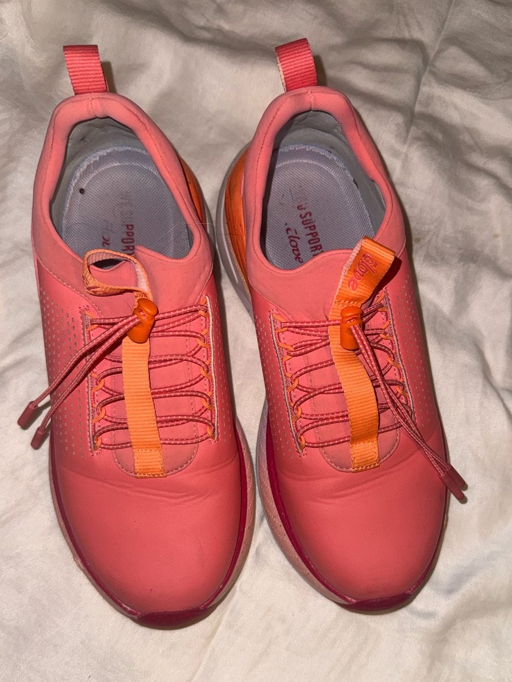 Coral Athletic Lace-Stop Sneakers for Women